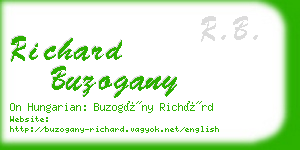 richard buzogany business card